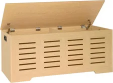 Farmhouse Wooden Storage Chest with Flip-Top, 47.3” Entryway Shoe Bench
