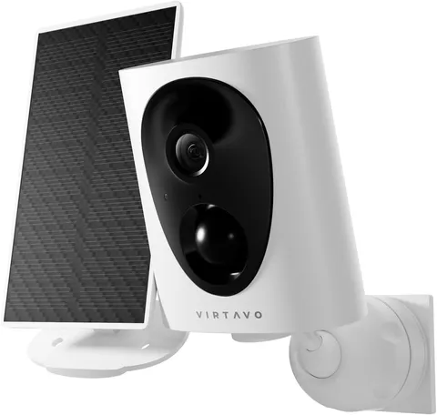 Wireless Solar Security Camera Outdoor, 2K Starlight Color Night Vision, PIR Mot