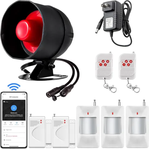 Wireless Wifi Home Security System with 120Db Siren & Motion Sensors