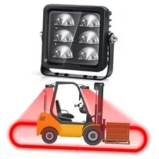 Forklift Safety Light with Red Arc Warning Zone,30W LED Pedestrian Square-Red