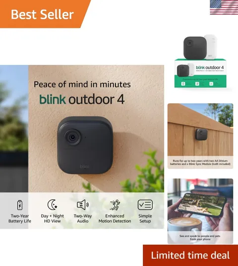 Outdoor 4 – Wireless smart security camera, two- battery life, 1080p HD day a...