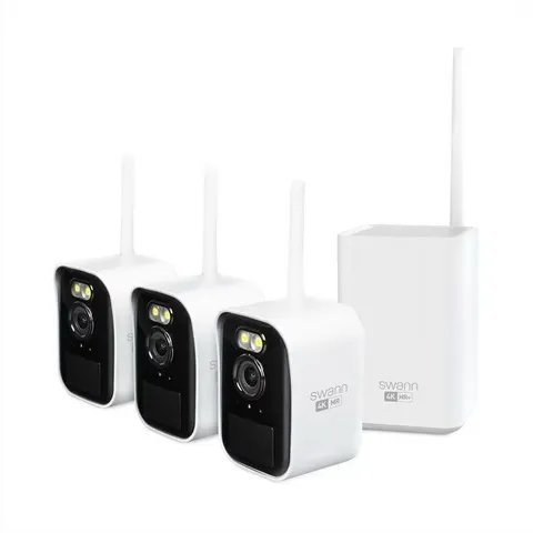 Swann MaxRanger Mini 4K Wireless NVR Security System, 3-Pack( Open Box But New )