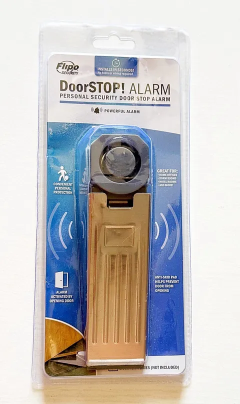 Flipo Door Stop Alarm Personal Security for Home, Office, Dorm, Hotel Room. New