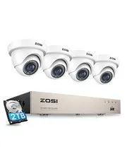 ZOSI H.265+ 8CH 5MP Lite DVR 1080p Outdoor Home Security Camera System Wired 2TB