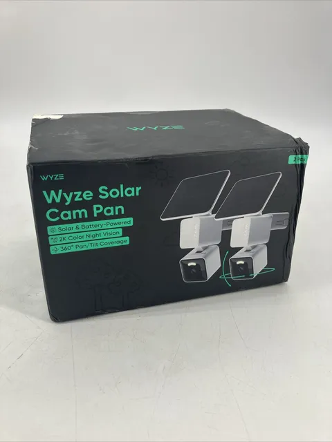 Solar Pan Cam 2-Pack Solar Outdoor Home Security Camera w/ 2K HD New Ships Fast