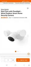 Google Nest Cam with Floodlight Wired Wi-Fi 1080p IP Camera White Outdoor/Indoor