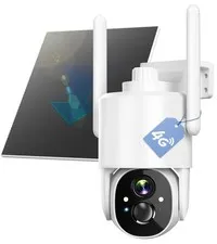 4G LTE No WiFi Required: 2K HD, Solar Powered, 360° PTZ & Night Vision – Wire...