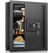 17.7" Tall Wall Safes Between the Studs 16" Centers, Hidden Wall Safe with 2 ...