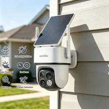 Wansview Dual-Cam Wireless Solar Security Camer Outdoor 360°PTZ Human Detection