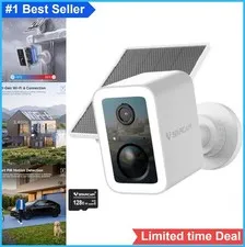 Wireless Solar Security Camera 2K Battery Powered Magnetic Mount PIR Human
