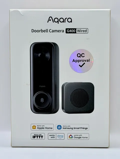 Aqara Doorbell Camera G400 with Chime, Wired/PoE, HomeKit Secure Video, 2K HD