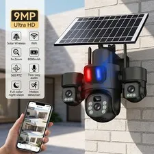 Solar Battery Powered Wireless WiFi Outdoor Pan/Tilt Home Security Camera System