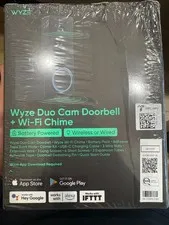 WYZE Wireless Duo Cam Video Doorbell (Chime Included), Battery Powered, 2K Full