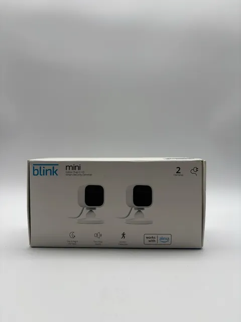 2 Pack Blink Mini Indoor Plug-In HD Smart Security Camera 1080p HD Video(G52)