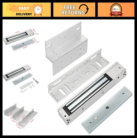 High-Strength Electromagnetic Door Lock 280KG 600LBS with Z & L Brackets, 12V NC