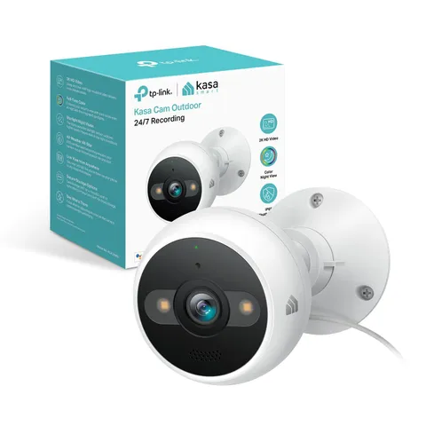 Kasa 2K+ Outdoor Wired Security Camera, KC420WS 1 Count (Pack of 1), White