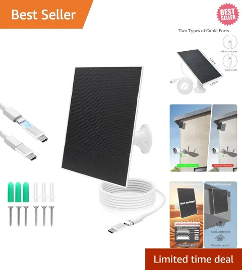 22% Conversion Rate Adjustable Solar Panel for Rechargeable Outdoor Cameras