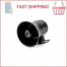 QWORK Electric Siren Horn, DC 12V Security Loud Wired Alarm Siren for Home Alarm