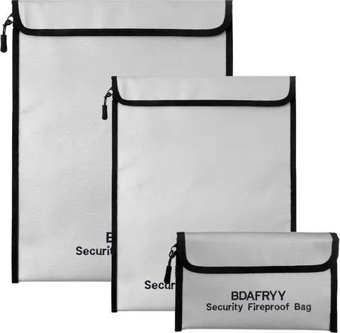 3 Pcs Fireproof Waterproof Money Important Document Bag(2000?),Fire Proof Bag fo
