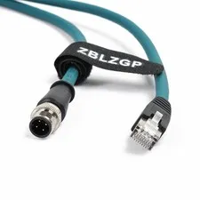 M12 4 Position DCoded Male To RJ45 Cat5e Ethernet Waterproof Cable Sensor 2M