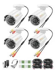 Anlapus 4 Pack 1080P HD Security Cameras IP66 Weatherproof 80ft Night Vision 2MP