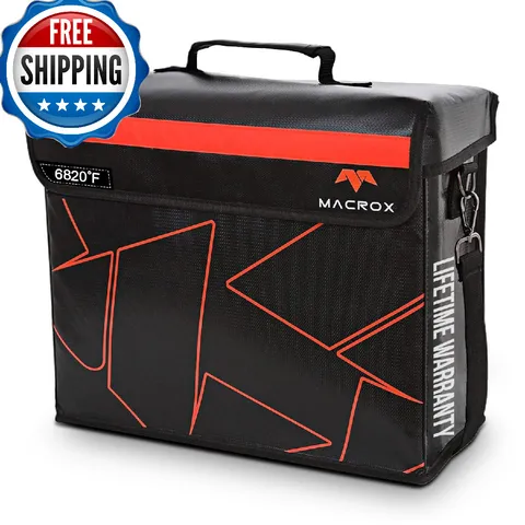 Flypal Fireproof And Waterproof Document Bag Lock 6200 Insulated Patented