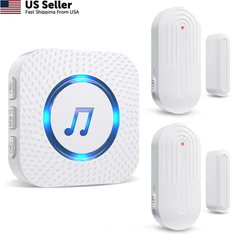 Door Chime,SanJie Wireless Sensor 2 Sensors + 1 Receiver White, White