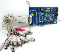 Genuine Geovision GV-800B EXV5.10 16 Ch Hybrid PCI-e V8.6.2 DVR Card w/ Cables