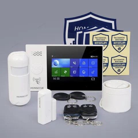 HOMSECUR Wireless WIFI 4G 2G RFID LCD Burglar Intruder Alarm System