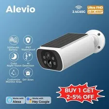2.5K Solar Security Camera WiFi Outdoor PIR AI Night Vision 4MP IP67 