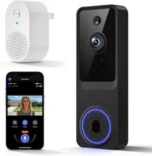 Tuflorexa 1080p Wireless Wi-Fi Video Doorbell Camera with Smart Human Detecti...
