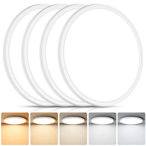 Brightever 4Pack LED Flush Mount Ceiling Light 12 Inch-4 Packs, 5CCT-White