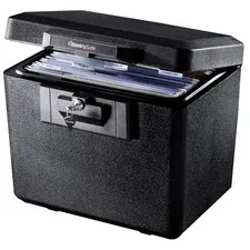 Fireproof Document Safe with Key Lock 0.61 Cu Ft for Home Office Security Black