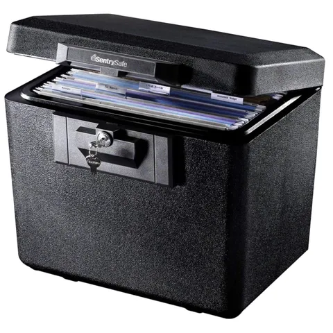 Fireproof Document Safe with Key Lock 0.61 Cu Ft for Home Office Security Black