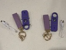 Purple Personal Attack Alarm Vibration Sensor Flashlight Keyring Lanyard USB