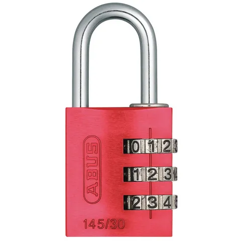 ABUS 145/30 Red Combination Padlock,1 3/8 in,Rectgle,Red 5JKT8
