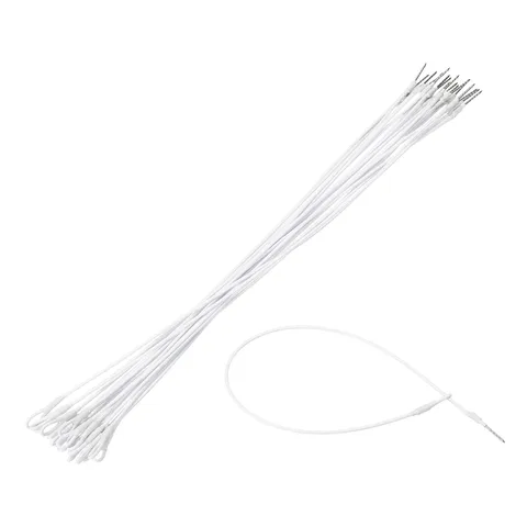 20Pcs Security Tags Lanyards Wire Loop (14", White), Steel Wire Cable Loop