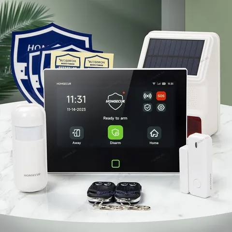 HOMSECUR Wireless WIFI 4G GSM SMS Autodial Home Alarm System Touch Screen