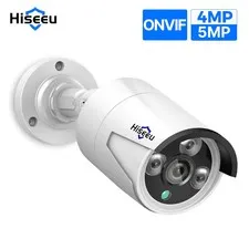 Hiseeu 5MP POE IP Security Camera Audio H.265 Night Vision IP66 Outdoor