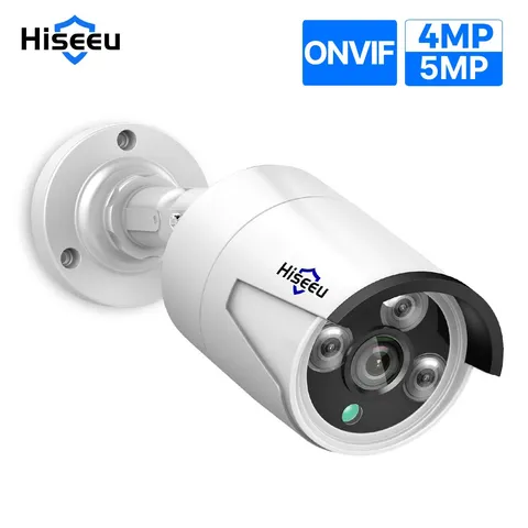 Hiseeu 5MP POE IP Security Camera Audio H.265 Night Vision IP66 Outdoor