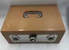 ALARM CASH BOX, PORTABLE SAFE - 1950'S - EXCELLENT - HAND SAFE