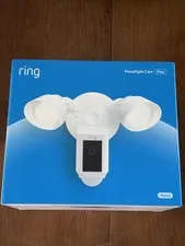 Ring Floodlight Cam Plus Outdoor Wired 1080p FHD Surveillance Camera White 