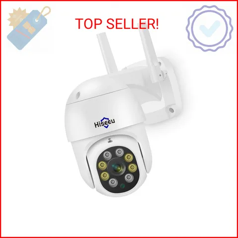 Hiseeu 3MP Security Camera Outdoor,WiFi Camera, Auto Tracking&Light Alarm Floodl