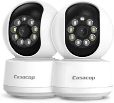 2PCS Smart Security Camera - 2K Home Security Camera, Pan & Tilt 2.4Ghz Indoor,