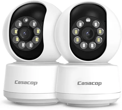 2PCS Smart Security Camera - 2K Home Security Camera, Pan & Tilt 2.4Ghz Indoor,