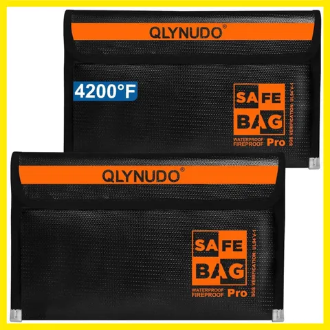 Fireproof Money Bag for Cash 2-Pack, Small Flexible Fireproof Cash Bag | Fits...