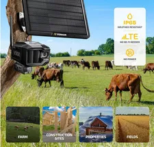 V300 Ultimate Farmers Pack Outdoor Security Camera with External Solar Panel fo