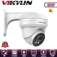 VIKYLIN NDAA Night Version 8MP 4K POE Mini Camera Mount Wired Onvif Outdoor Lot