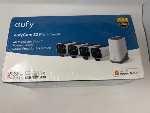 NEW SEALED eufy eufyCam S3 Pro Wireless 4-Cam Kit 4K Night Vision Apple Home