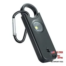 Personal Safety Alarm - 135dB Ultra Loud Siren with LED Strobe Light, Black